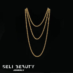 #16. Gold necklace. Woven design.