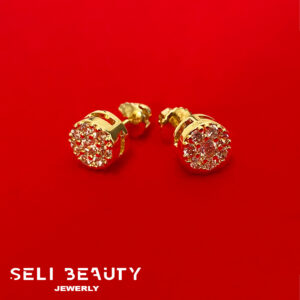 Home Electronics #24. Gold circle earrings