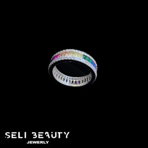 #7. Sterling Silver Rainbow Ring