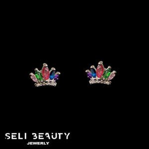 #8. Crown Stud Earrings